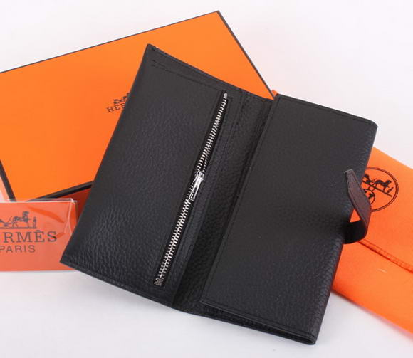 Cheap Fake Hermes Bearn Japonaise Tri-Fold Wallet A308 Black - Click Image to Close